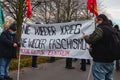 Demonstrators demand: never again war and never again fascism in a protest action against the AFD party