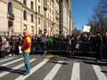 Volunteer With A Megaphone, March for Our Lives, Gun Control, Protest, NYC, NY, USA Royalty Free Stock Photo