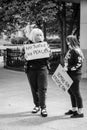 Masked Protestors Carry Signs that Read `No Justice No Peace` in Downtown Columbus, OH