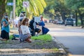 Demonstrators kneeling on S. Carrollton Avenue for Black Lives Matter movement