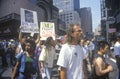 Demonstrators marching at AIDS rally