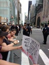 Demonstrators and Police, Anti-Trump Rally, NYC, NY, USA Royalty Free Stock Photo