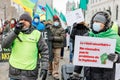 Demonstrators show their continued support of the Hirak movement on itÃ¢â¬â¢s anniversary by marching to the Consulate of Algeria