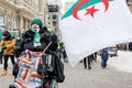 Demonstrators show their continued support of the Hirak movement on itÃ¢â¬â¢s anniversary by marching to the Consulate of Algeria