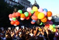 Demonstrators in the streets of Madrid, Spain Royalty Free Stock Photo