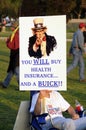 Protesters against Obanmacare protest at the Washingtonn Monument Royalty Free Stock Photo