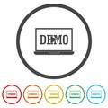 Demostration icons in color circle buttons Royalty Free Stock Photo