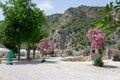 Necropolis of Lycian rock-cut tombs of the ancient city of Myra in Demre, Antalya Province, Turkey Royalty Free Stock Photo