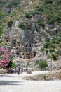 Necropolis of Lycian rock-cut tombs of the ancient city of Myra in Demre, Antalya Province, Turkey Royalty Free Stock Photo