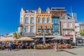 DEN BOSCH, NETHERLANDS - AUGUST 30, 2016: Historic houses and open air restaurants in Den Bosch, Netherlan