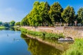 DEN BOSCH, NETHERLANDS - AUGUST 30, 2016: Tourist boat on a canal in Den Bosch, Netherlan