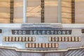 Close up of a vintage jukebox on an antique fifties to seventies