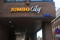 Den Bosch, The Netherlands, 10-12-2019: Sign of jumbo city, a side branch of the large grocery market jumbo Royalty Free Stock Photo