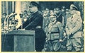 Dutch volunteers in German service. NSB leader Anton Mussert during his speech to the first battalion of the WA Volunteer Regiment Royalty Free Stock Photo