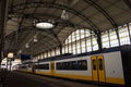 Den Haag, Netherlands - April 14 :  the glass decoration at the Den Haad Holland Spoor railway station, Den Haag HS, Netherlands Royalty Free Stock Photo