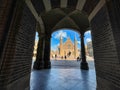 Historic dutch parliament and courtyard columns Royalty Free Stock Photo