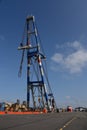 Den Helder, Netherlands. June 10, 2023. A heavy floating crane in Den Helder's industrial harbor.
