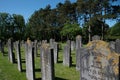 Den Helder, Netherlands, June 2022. Old dilapidated Jewish graves at the cemetery of Den Helder.