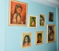 Den Helder, netherlands. A wall with crying gypsie paintings.