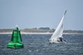 Den Oever, Netherlands. July 9, 2023. Sailing boats on the Wadden Sea.