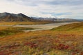 The Denali Mount Peak covered by snow at early morning at Denali National Park. The peak s 20,310-ft.-high Denali fka Mount McKin Royalty Free Stock Photo