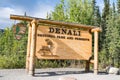 Denali National Park Entrance Sign Royalty Free Stock Photo