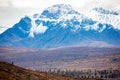 Denali National Park mountains view from Alpine trail at fall Royalty Free Stock Photo