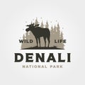 denali national park vintage logo vector symbol illustration design Royalty Free Stock Photo