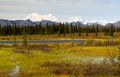 Denali Range Central Alaska Wilderness Area Mountain Lakes Royalty Free Stock Photo
