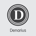 Denarius Cryptocurrency. Vector DNR Coin Illustration. Royalty Free Stock Photo