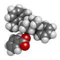Denatonium benzoate bittering agent. 3D rendering. Atoms are represented as spheres with conventional color coding: hydrogen (