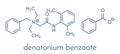 Denatonium benzoate bittering agent. Skeletal formula. Royalty Free Stock Photo