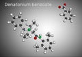 Denatonium benzoate molecule. It has the most bitter taste of any compound known to science. Molecular model. 3D
