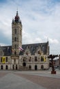 Dendermonde, East Flanders, Belgium - The city hall with the belfry at the old market square