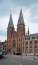 Dendermonde, East Flanders, Belgium - Twin towers of the catholic Abbey of Saint Peter and Paul