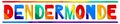 Dendermonde. Multicolored bright funny cartoon colorful isolated inscription