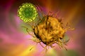 Dendritic cell attacking virus Royalty Free Stock Photo