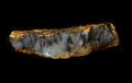 Dendritic opal. Opal on a black background. Opal is a hydrated amorphous form of silica. the mineral sample