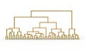 Dendrogram, a diagram representing a tree used to demonstrate results of hierarchical clustering in statistical analysis of data