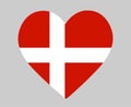 Danemark Flag National Europe Emblem Heart Icon Vector Royalty Free Stock Photo