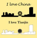 Tianjin, China, city silhouette