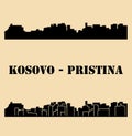 Pristina, Kosovo city silhouette