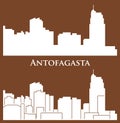 Antofagasta, Chile city silhouette Royalty Free Stock Photo