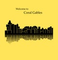 Coral Gables, Florida city silhouette