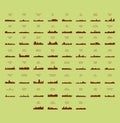 Set of 60 City Silhouettes from Africa ( Fez, East London, Zanzibar, Marrakech, Morocco, South Africa, Johannesburg )