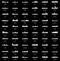 Set of 60 City Silhouettes from Africa ( Fez, East London, Zanzibar, Marrakech, Morocco, South Africa, Johannesburg )