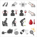 Dengue Fever icon set Royalty Free Stock Photo