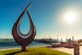 Denham, WA, Nov 2019: Dirk Hartog sculpture inspired by ships