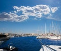 Denia Alicante marina boats in blue Mediterranean Royalty Free Stock Photo