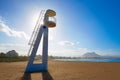 Denia beach Las Marinas baywatch tower Alicante Royalty Free Stock Photo